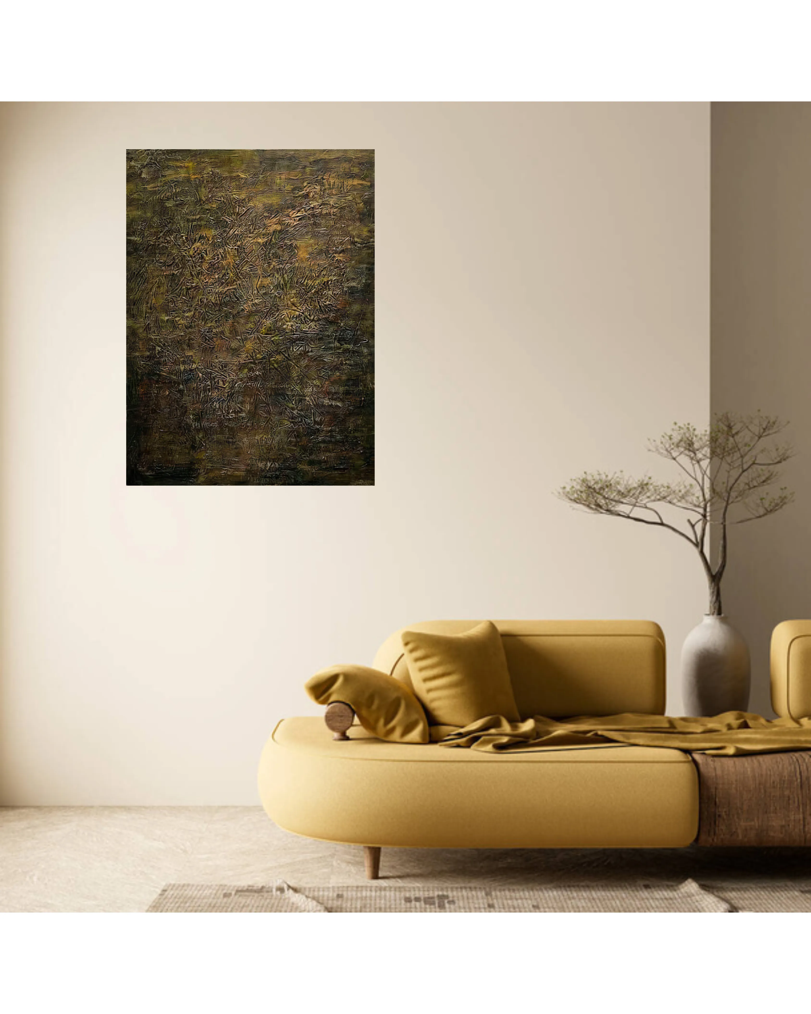 Image of "The Forest of Thoughts" by Tetiana Kononenko (Tanta), size: 60х80 см, made of canvas, acrylic, marker, varnish, Abstraction medium, from Sumy, part of the Fabric of Time series, priced at $210 Photo 2 of 3.