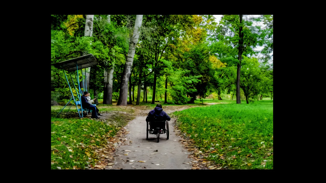 Image of "The path through the park" by Tetiana Kononenko (Tanta), size: 50х70 см, made of canvas, varnish, print, print 1/20, Photos medium, from Sumy, part of the (In)visible city series, priced at $60