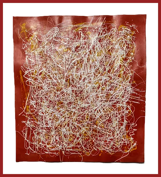 Image of "What are you hiding?" by Tetiana Kononenko (Tanta), size: 50х50 см, made of paper, acrylic, varnish, Painting medium, from Sumy, part of the Fabric of Time series, priced at $110 Photo 2 of 2.