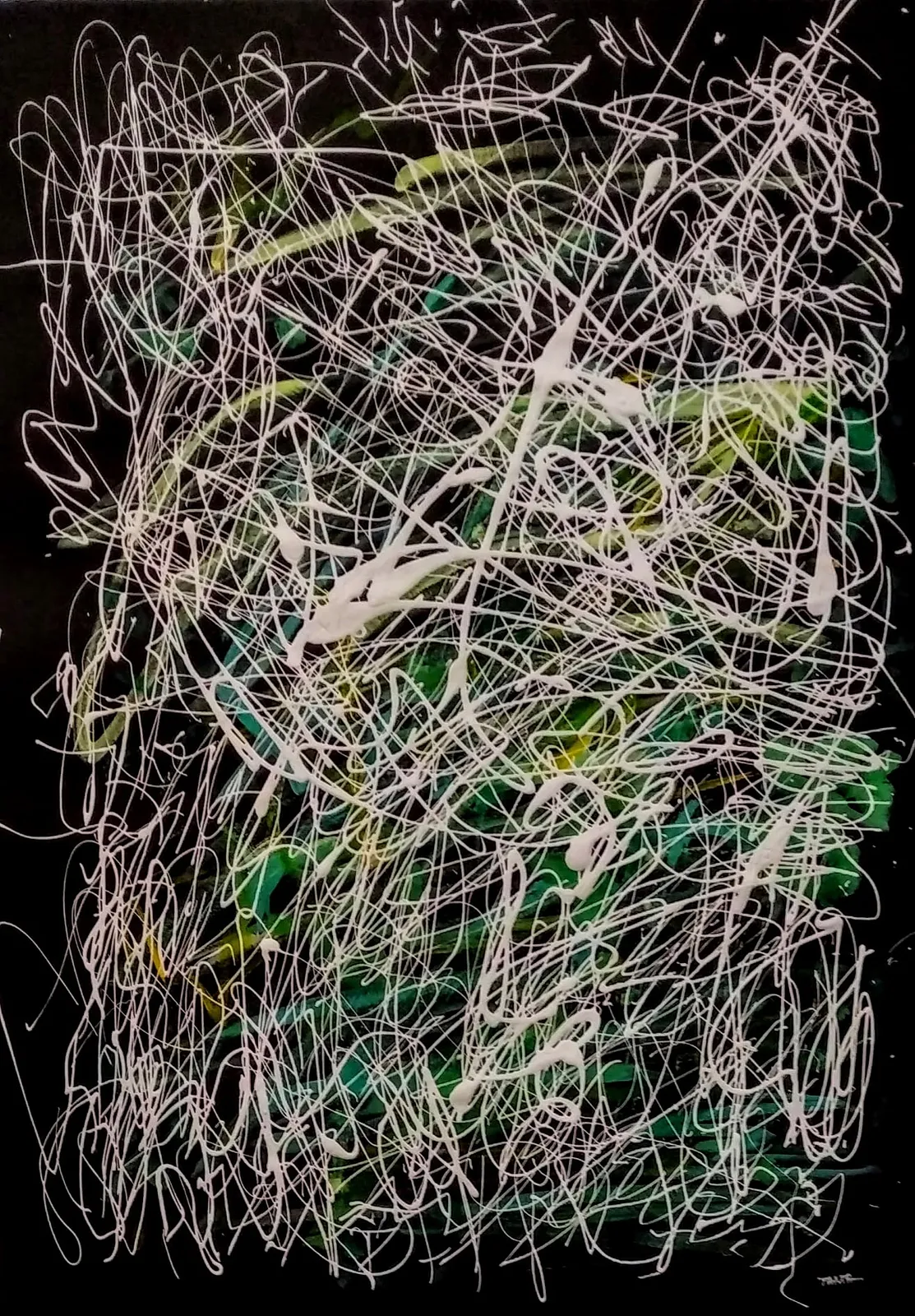 Image of "Labyrinth of Thoughts" by Tetiana Kononenko (Tanta), size: 70х50 см, made of paper, acrylic, Abstraction medium, from Sumy, part of the Fabric of Time series, priced at $110 Photo 1 of 2.