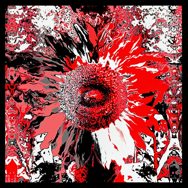 Image of "Sunflowers of resilience" by Tetiana Kononenko (Tanta), made of JPG, 300 DPI, Photoart medium, from Sumy, part of the "Pain borders" series