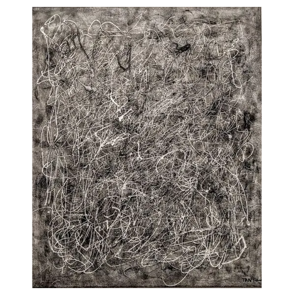 Image of "Chaos of thoughts" by Tetiana Kononenko (Tanta), size: 60х50 см, made of canvas, acrylic, pencil, eyeshadows, varnish, Abstraction medium, from Sumy, part of the Fabric of Time series, priced at $130