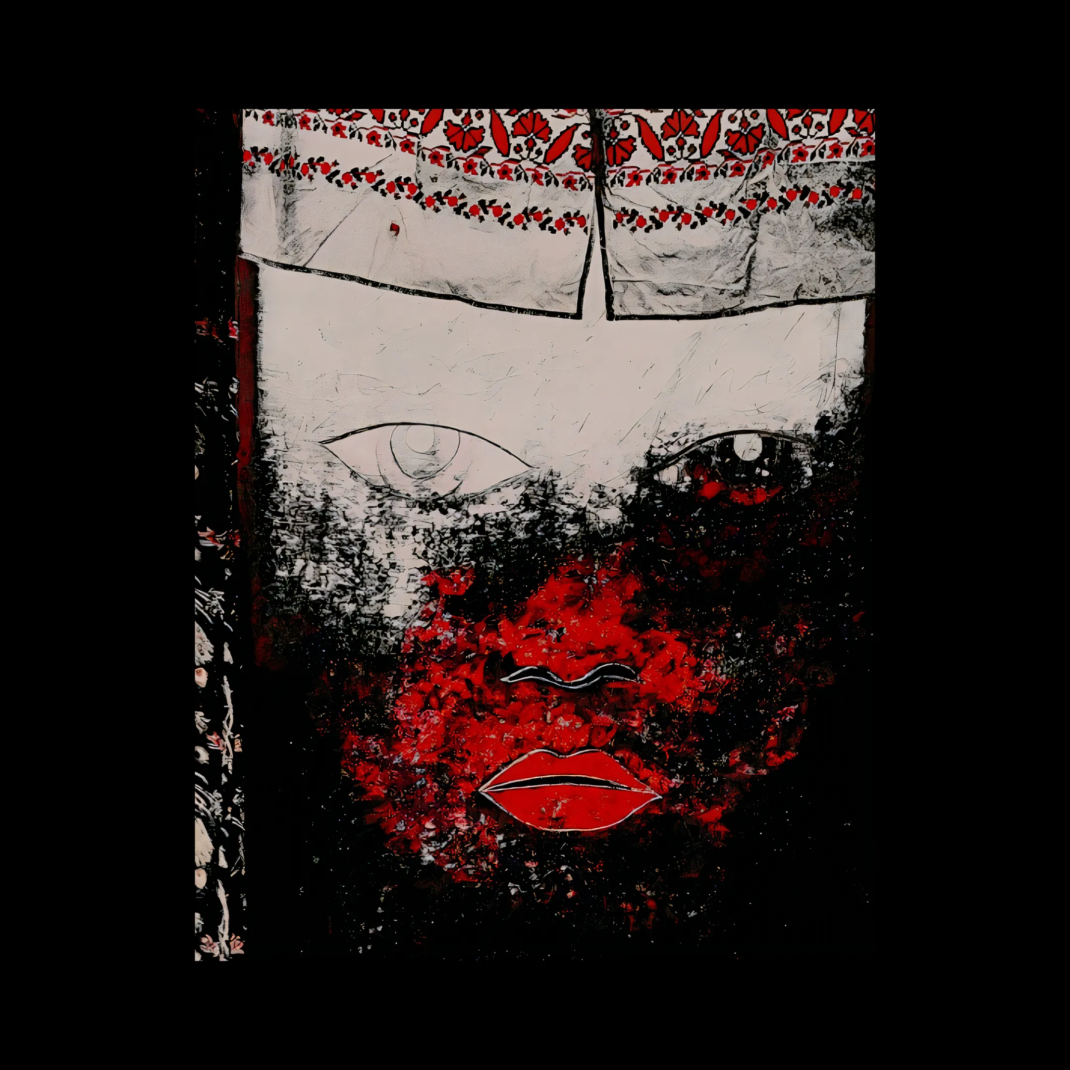 Image of "Memory and Face" by Tetiana Kononenko (Tanta), made of JPG, 300 DPI, Photoart medium, from Sumy, part of the "Pain borders" series