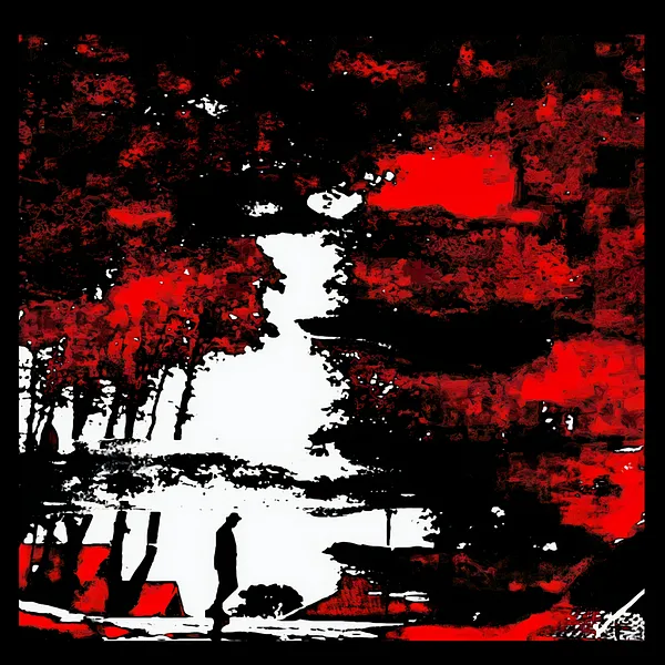 Image of "Alone in the city" by Tetiana Kononenko (Tanta), made of JPG, 300 DPI, Photoart medium, from Sumy, part of the "Pain borders" series