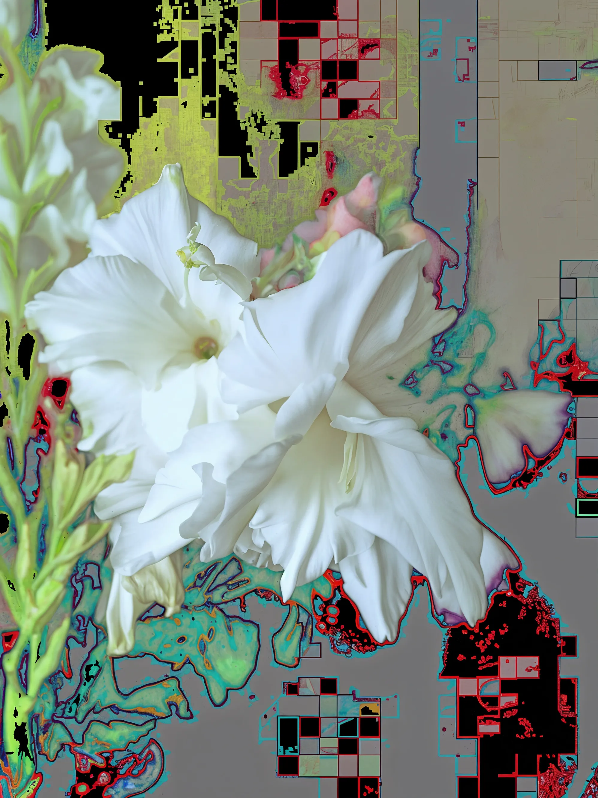 Image of "Flowers and Structures" by Tetiana Kononenko (Tanta), made of JPG, 300 DPI, Фотоарт medium, from Sumy, part of the "Fragility" series