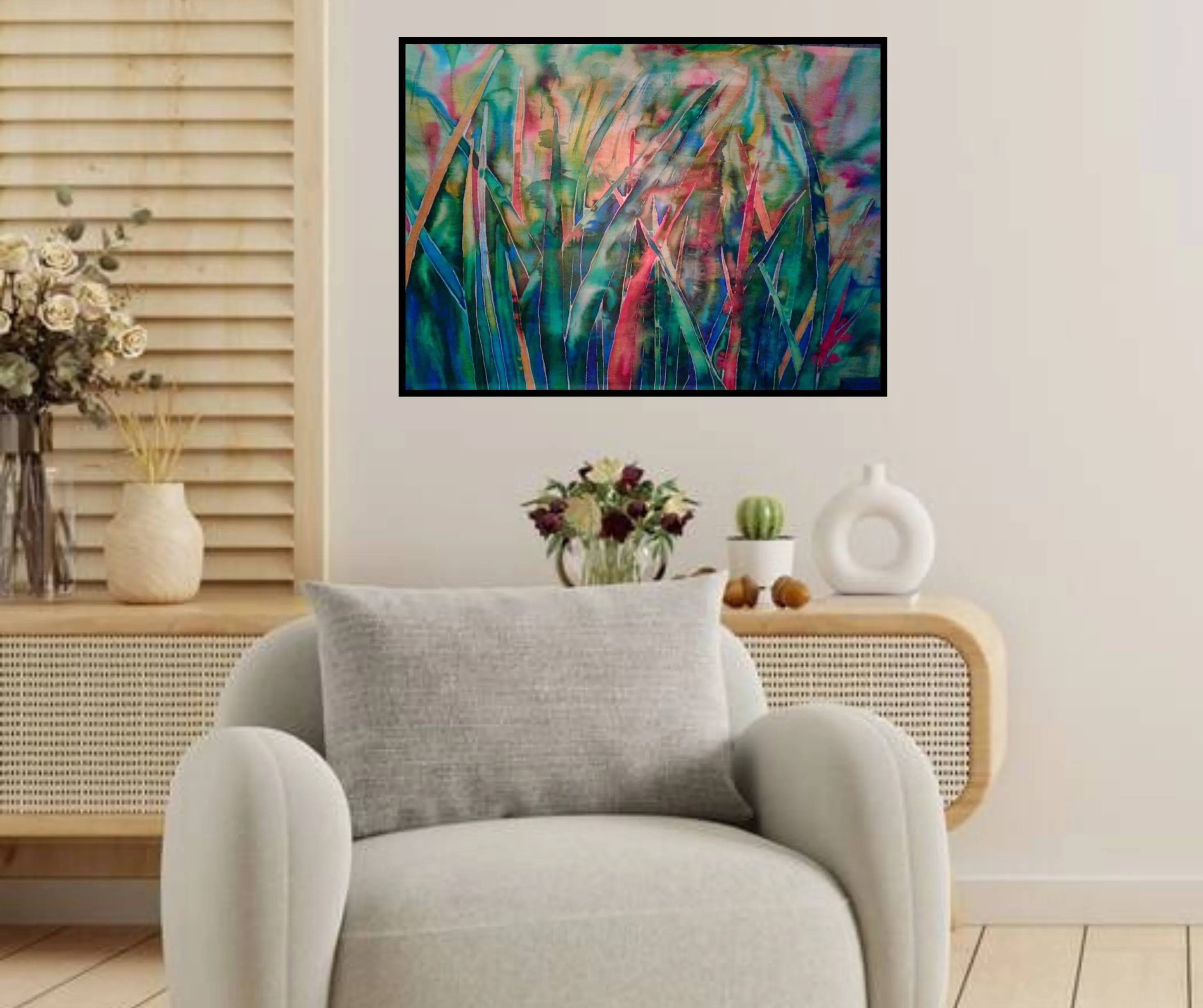 Image of Untitled by Tetiana Kononenko (Tanta), size: 60х80 см, Painting medium, part of the "Батик" series, priced at $200 Photo 5 of 6.