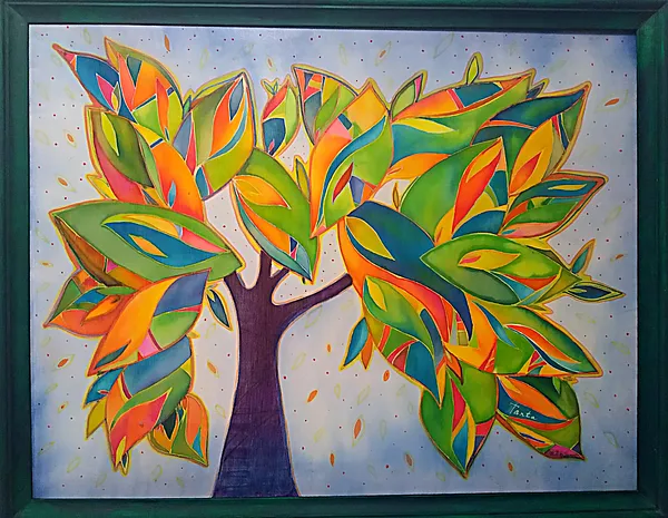 Image of "Dance" by Tetiana Kononenko (Tanta), size: 77х90 см, made of cotton-silk, aniline, reserve, textile marker, batik medium, priced at $120 Photo 2 of 4.