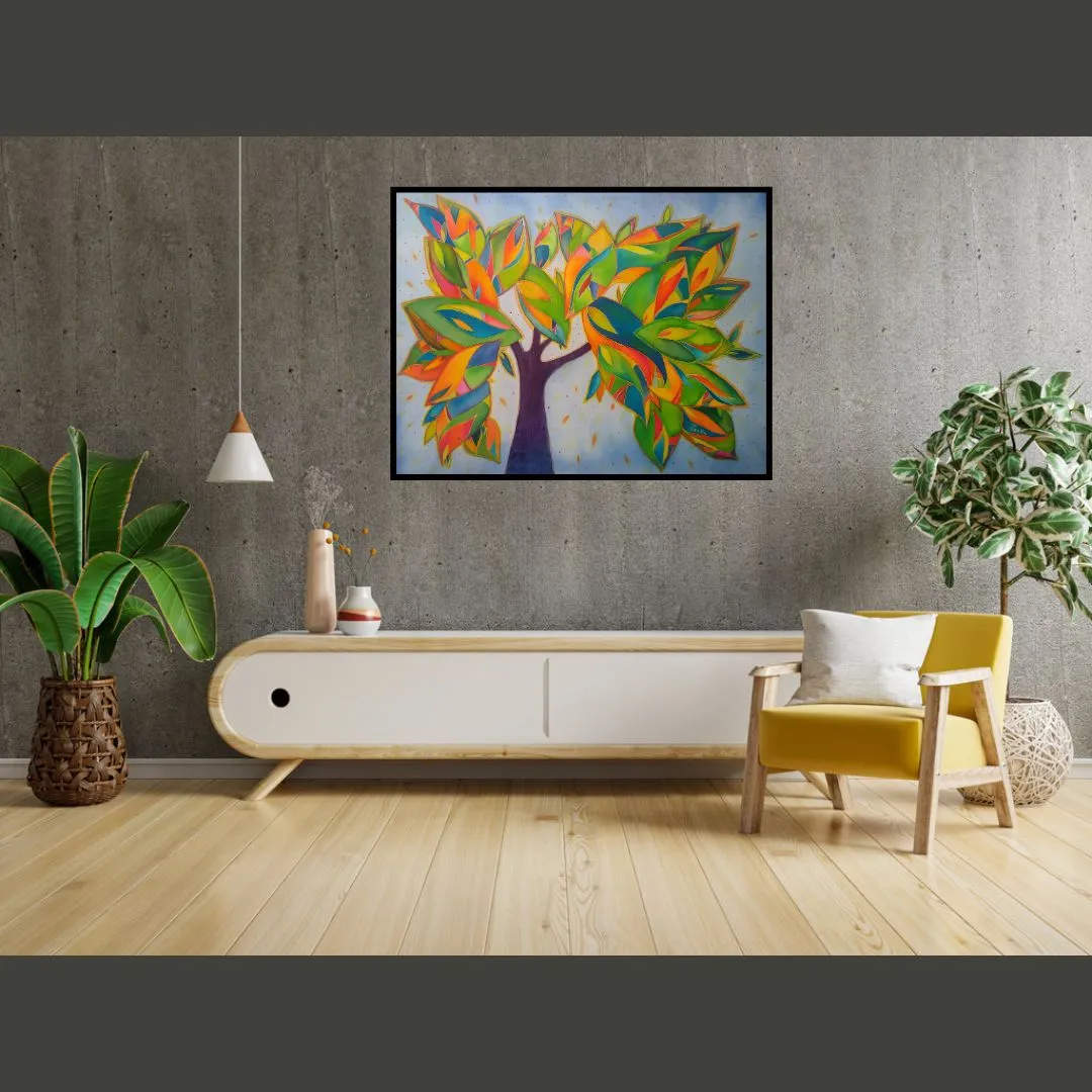 Image of "Dance" by Tetiana Kononenko (Tanta), size: 77х90 см, made of cotton-silk, aniline, reserve, textile marker, batik medium, priced at $120 Photo 3 of 4.