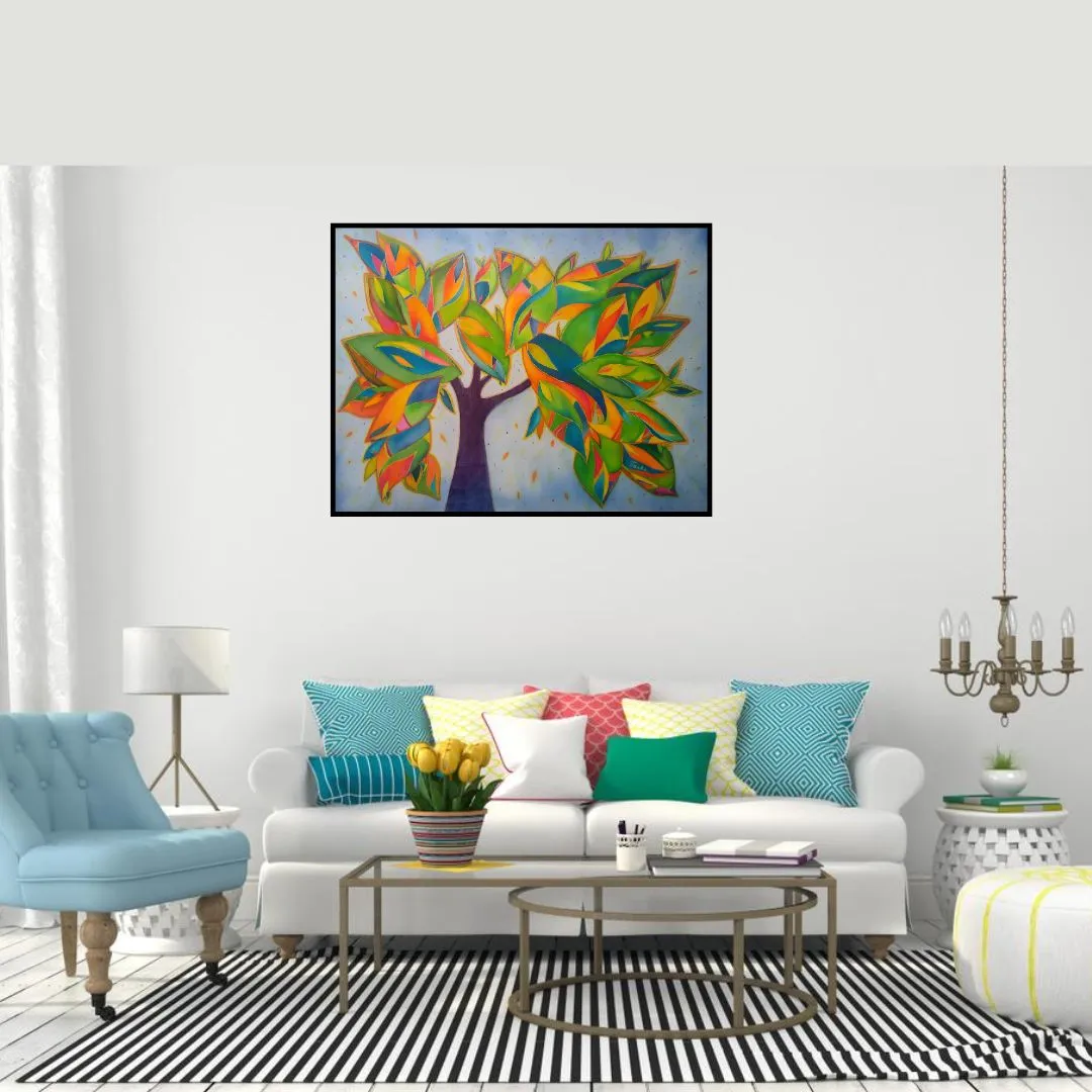 Image of "Dance" by Tetiana Kononenko (Tanta), size: 77х90 см, made of cotton-silk, aniline, reserve, textile marker, batik medium, priced at $120 Photo 4 of 4.