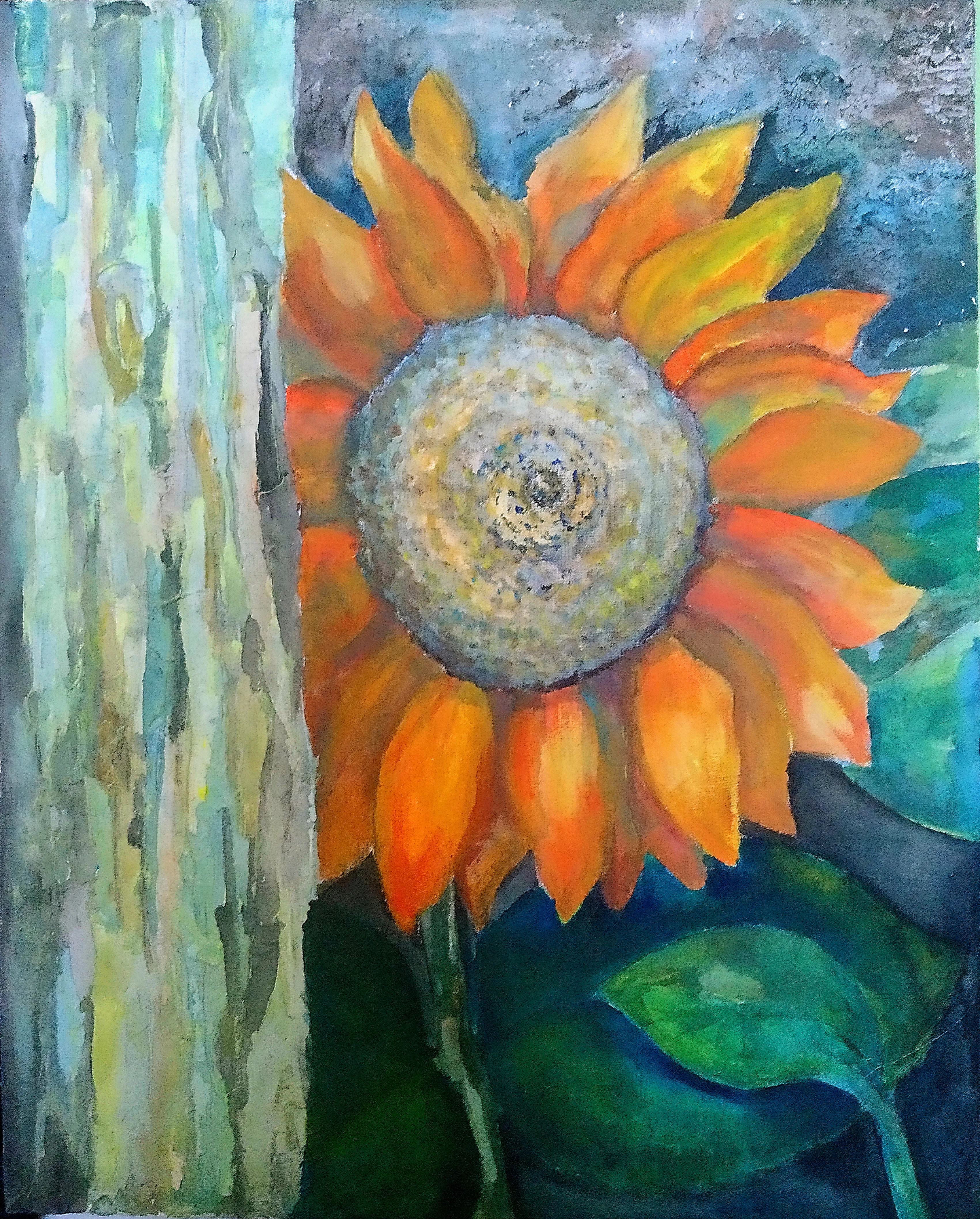 Image of "Sunflowers" by Tetiana Kononenko (Tanta), size: 50х40 см, made of tablet, gauze, glue, primer, acrylic, varnish, Paintings medium, from Sumy, priced at $70