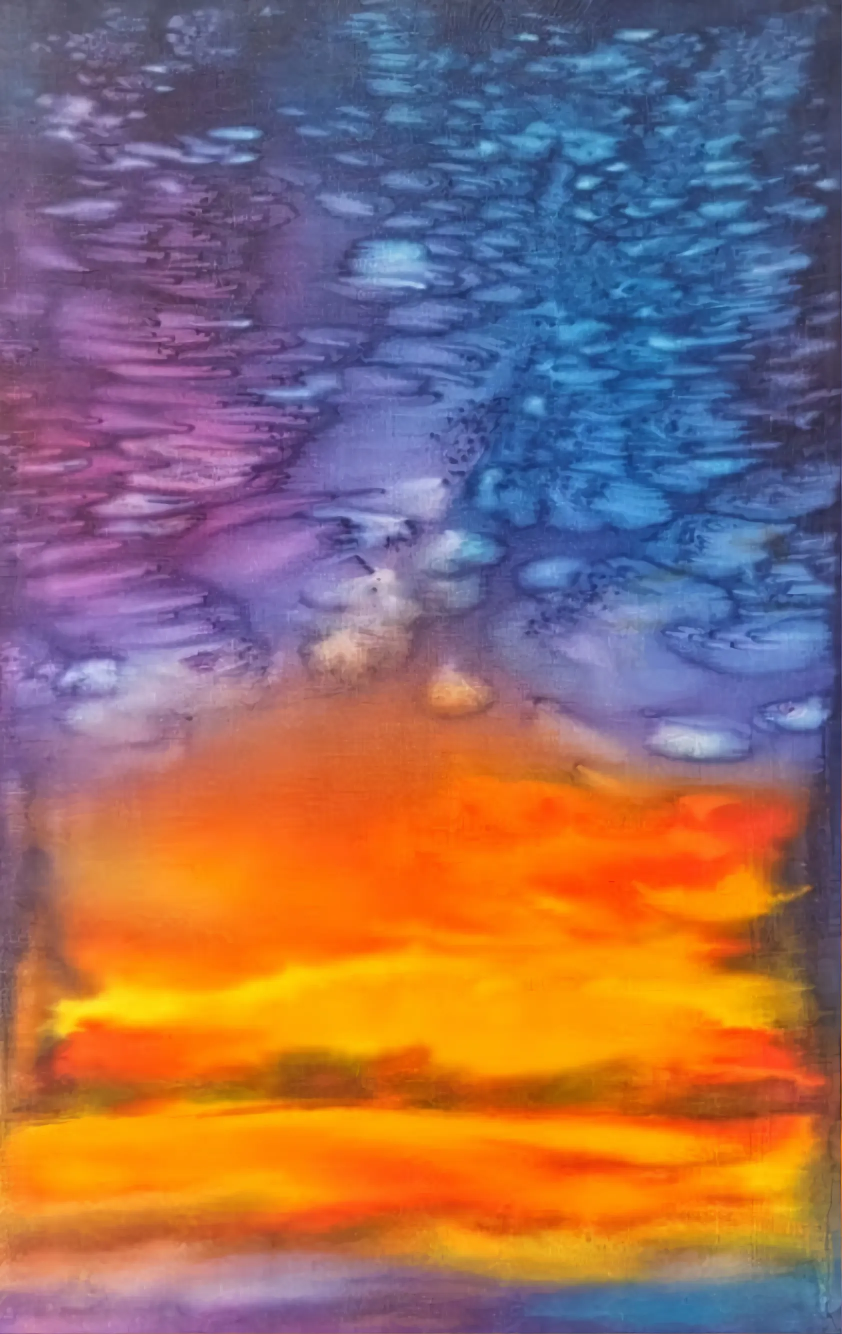 Image of Choose the name according to your mood, or I call it "Glow" by Tetiana Kononenko (Tanta), size: 80х50 см, made of Cotton-silk, aniline, batik medium, from Sumy, priced at $200
