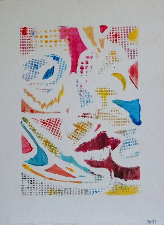 Image of "Kiss" by Tetiana Kononenko (Tanta), size: 40х30 см, made of Primed MDF, acrylic, Abstraction medium, priced at $20 Photo 1 of 2.