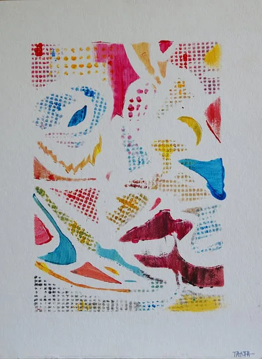 Image of "Kiss" by Tetiana Kononenko (Tanta), size: 40х30 см, made of Primed MDF, acrylic, Abstraction medium, priced at $20 Photo 1 of 2.